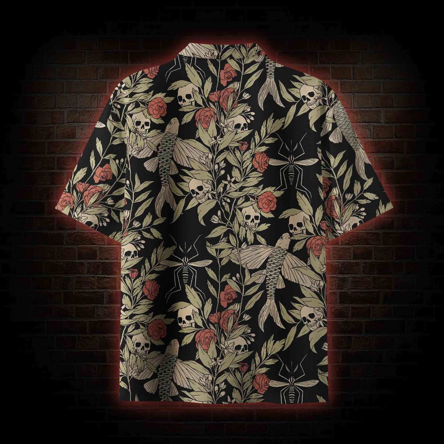 Skull and Flying Fish Hawaiian Shirt