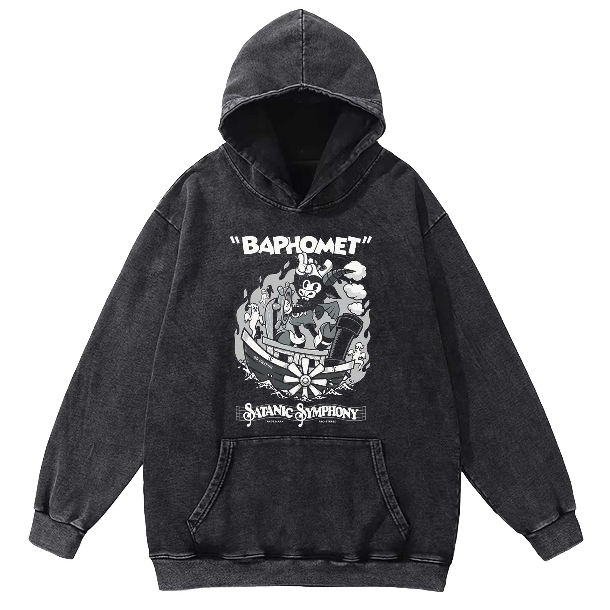 Satanic Symphony Baphomet Washed Hoodie
