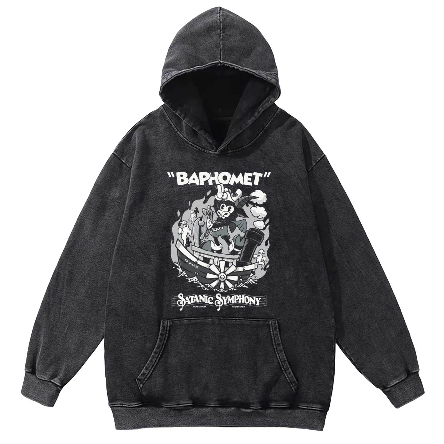 Satanic Symphony Baphomet Washed Hoodie