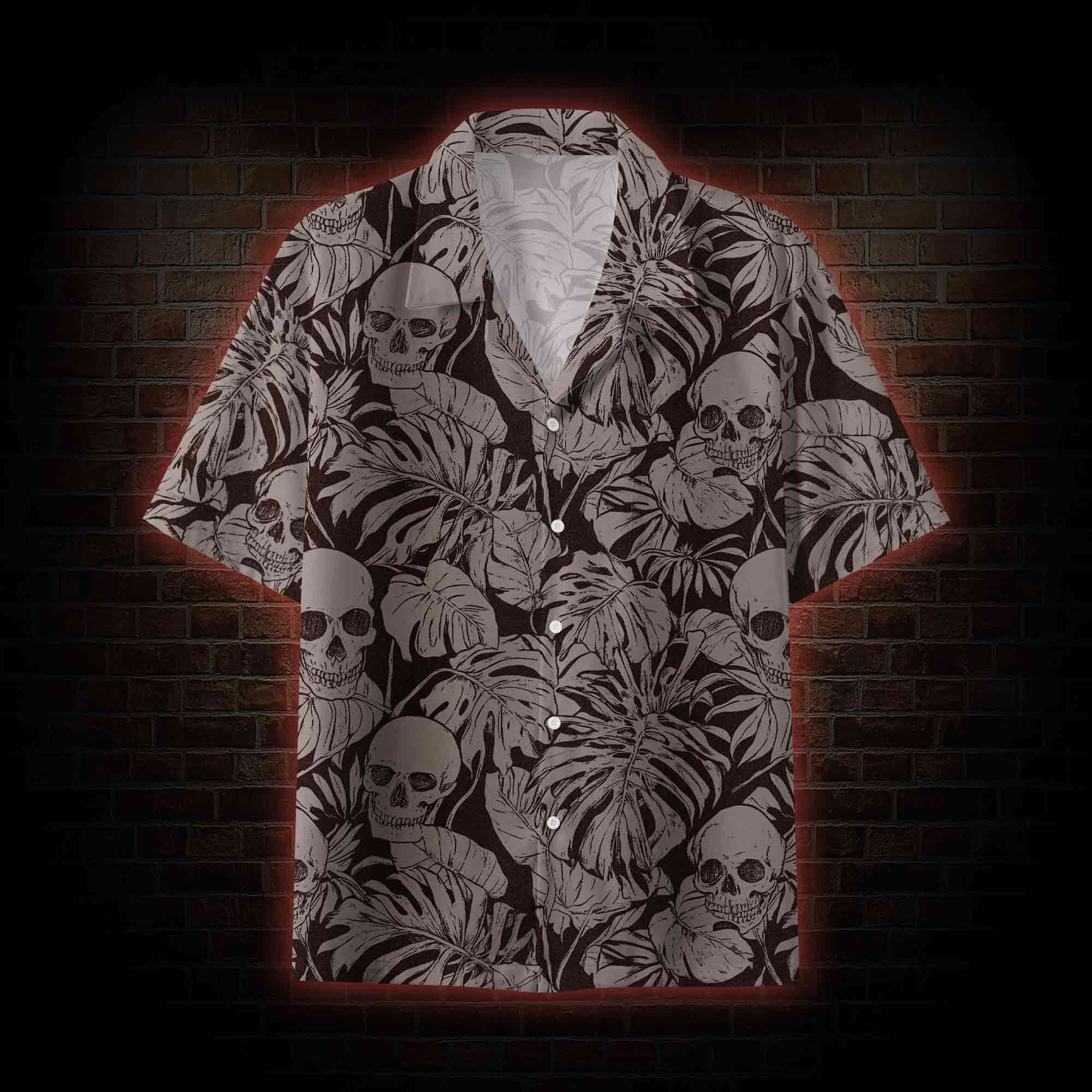 Skull Palm Leaves Hawaiian Shirt