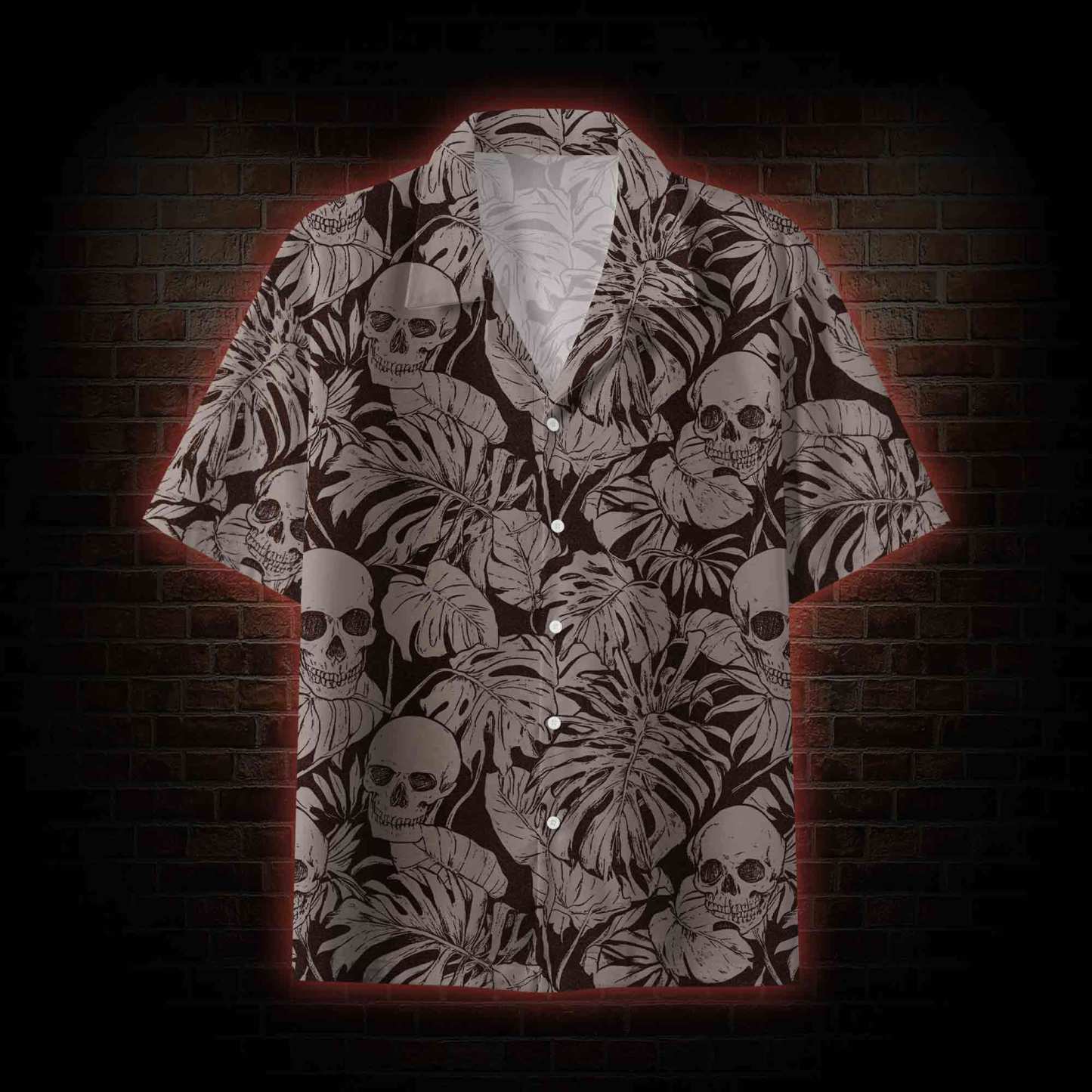Skull Palm Leaves Hawaiian Shirt