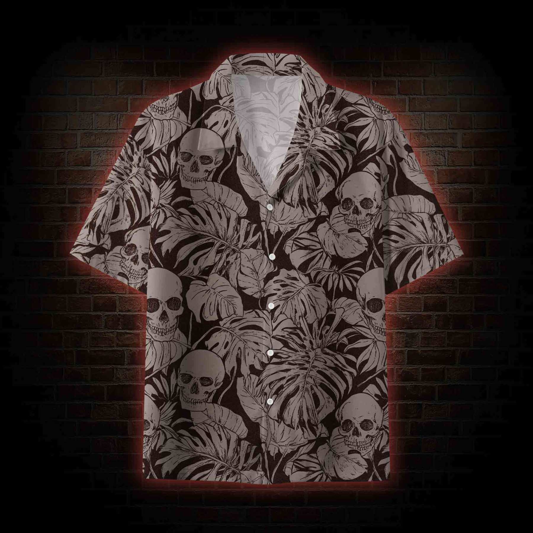 Skull Palm Leaves Hawaiian Shirt