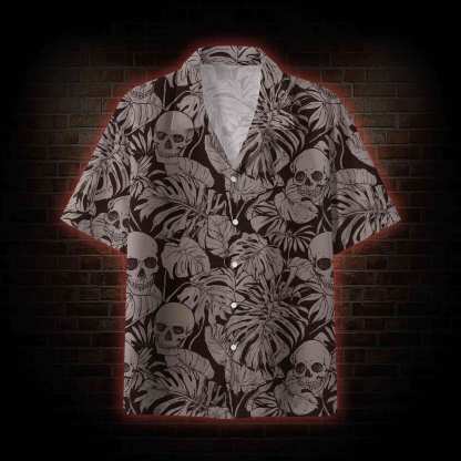 Skull Palm Leaves Hawaiian Shirt
