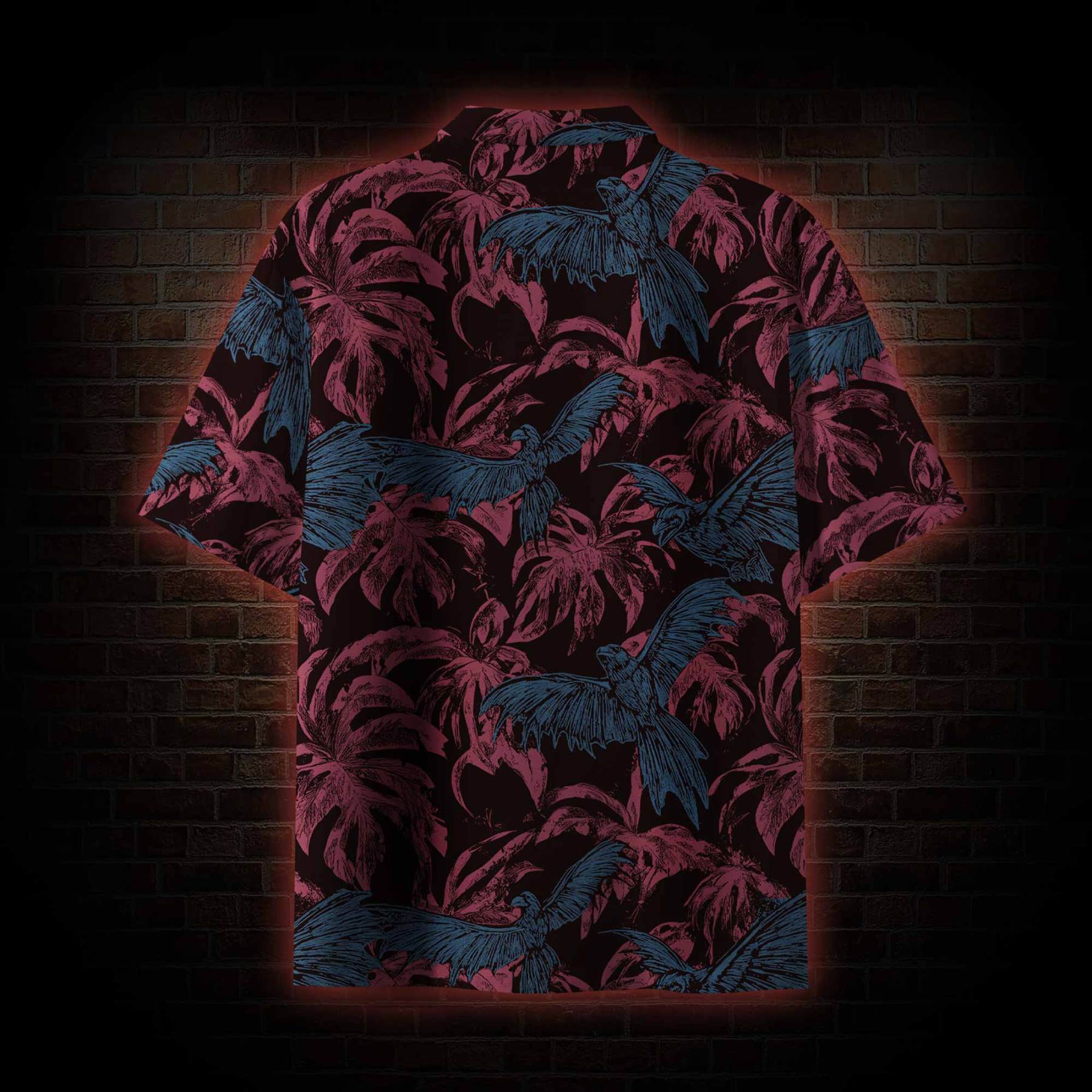 Crows Fly among the Palm Trees Hawaiian Shirt