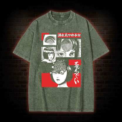 Horror Spiral Washed T-shirt