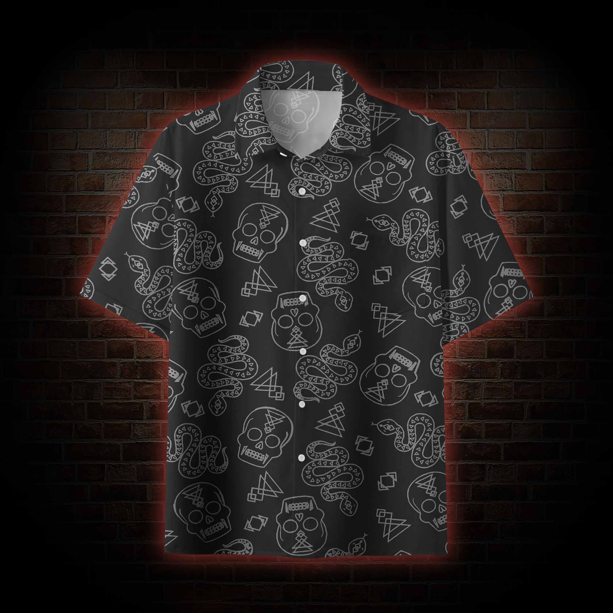 Skull and Snake Button-up Shirt