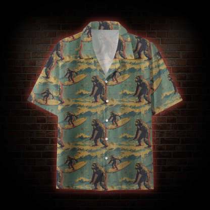 Bigfoot Surfing Button-up Shirt