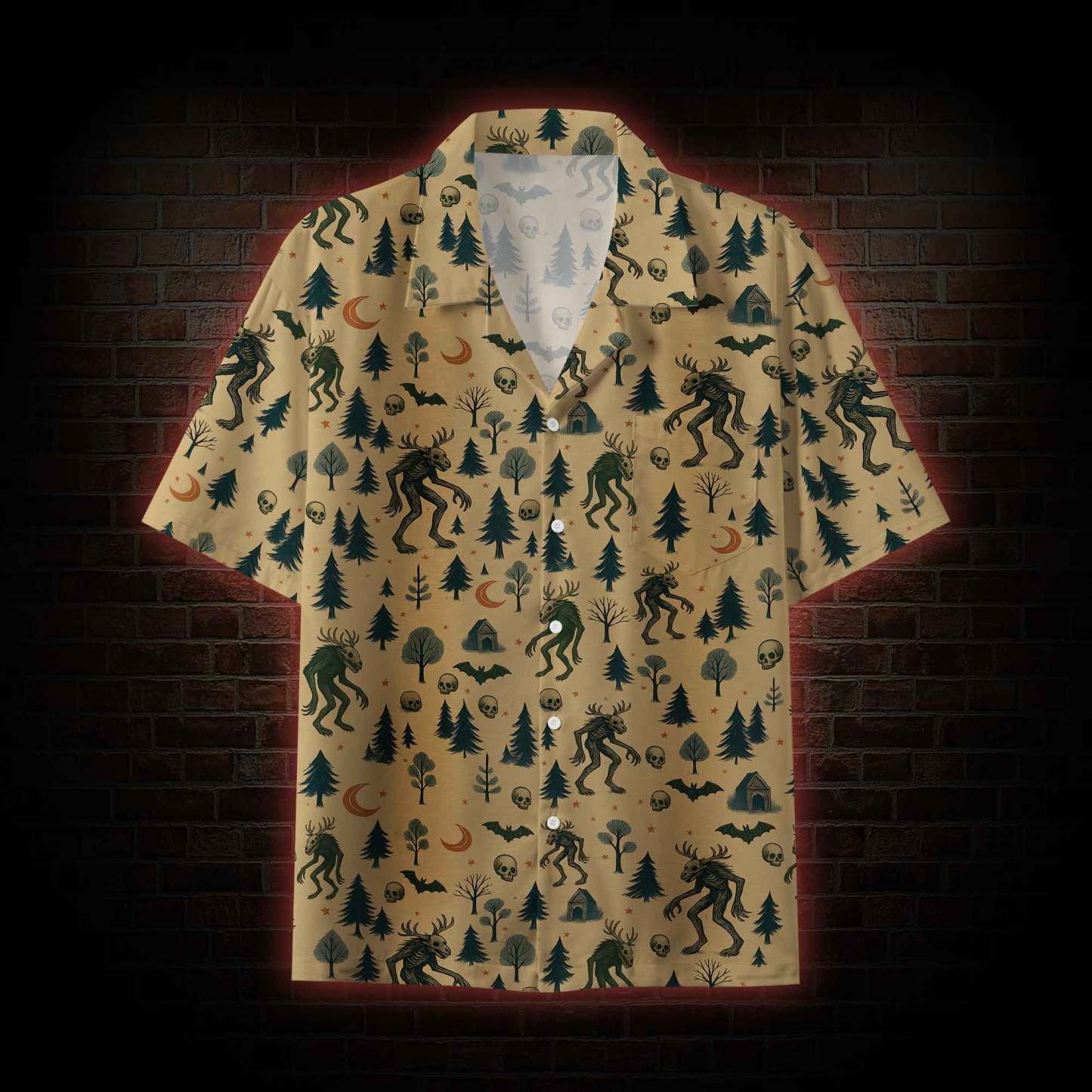 Wendigo in the Forest Button-up Shirt