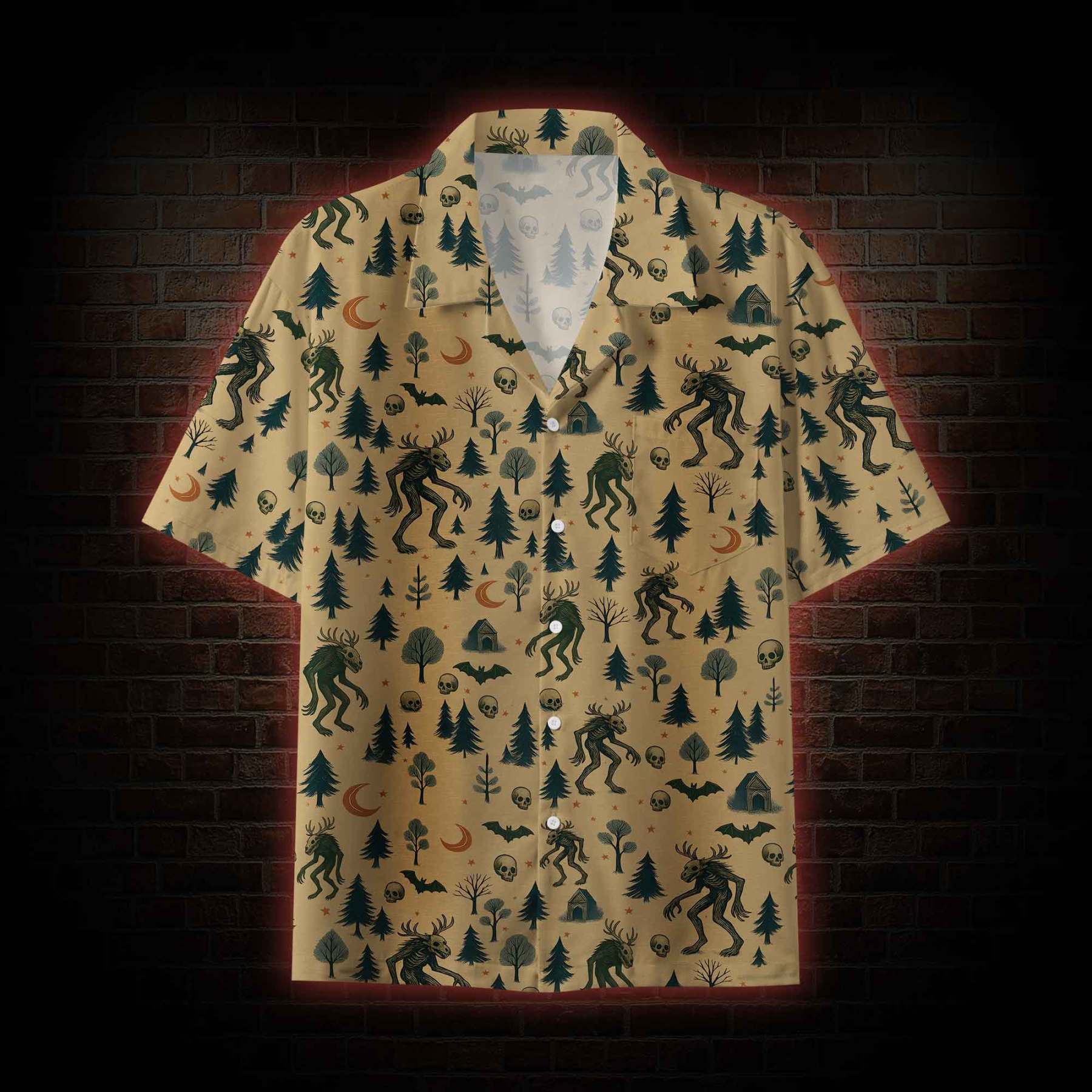 Wendigo in the Forest Button-up Shirt