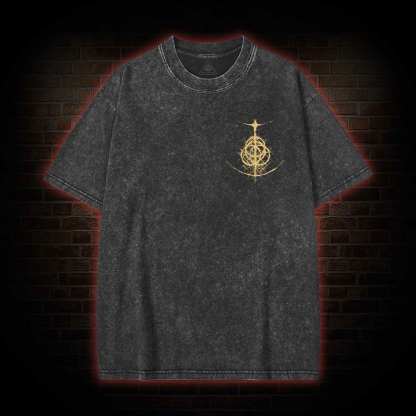 Behold Dog Front Back Washed T-shirt