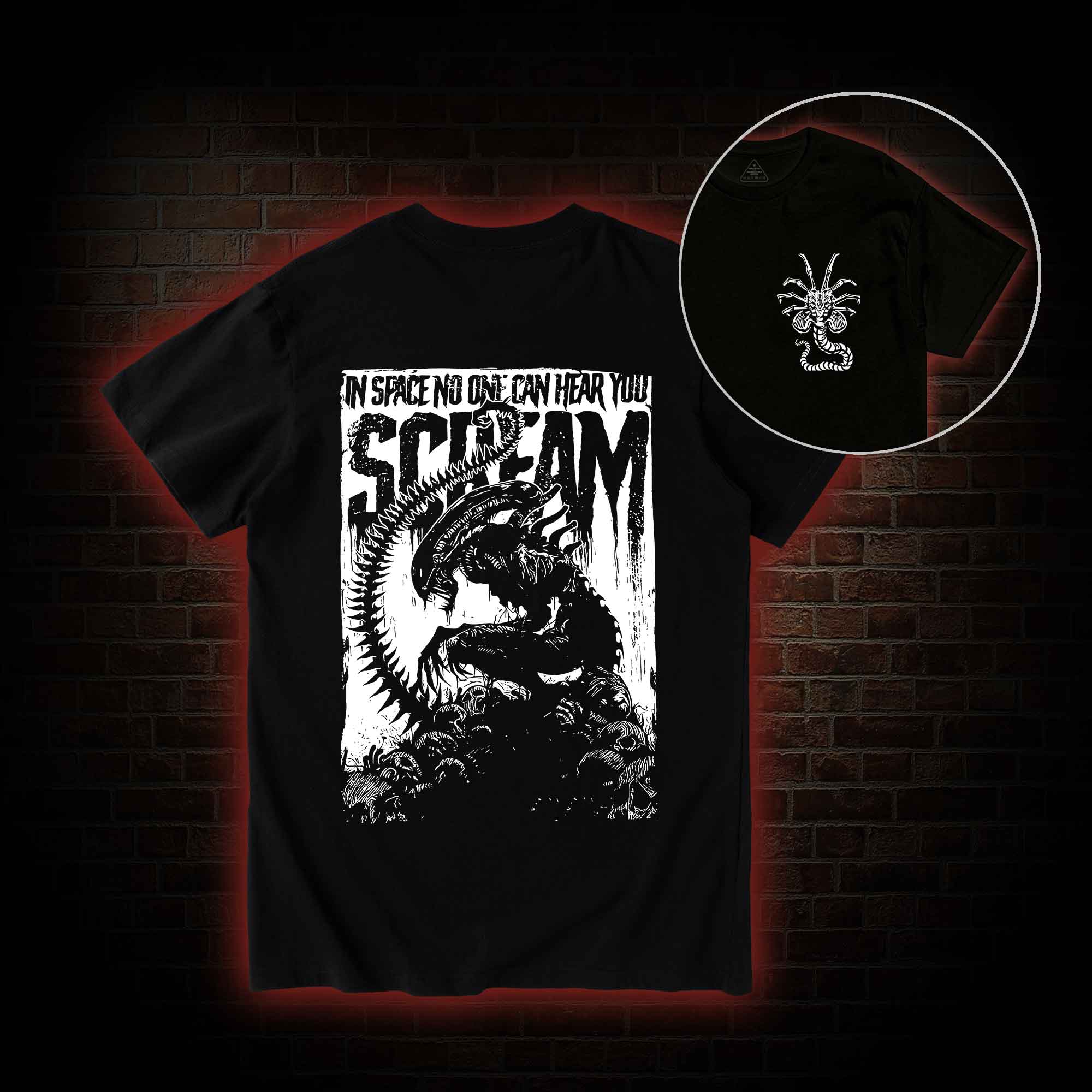 In Space No One Can Hear You Scream Back Print T-Shirt