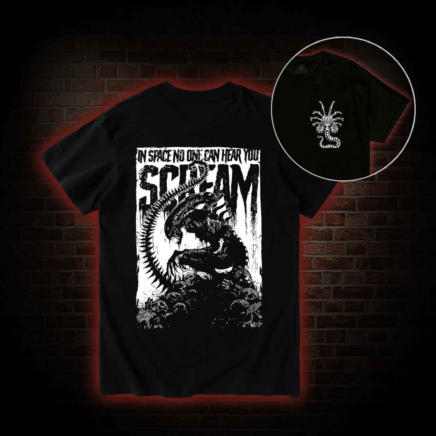 In Space No One Can Hear You Scream Back Print T-Shirt