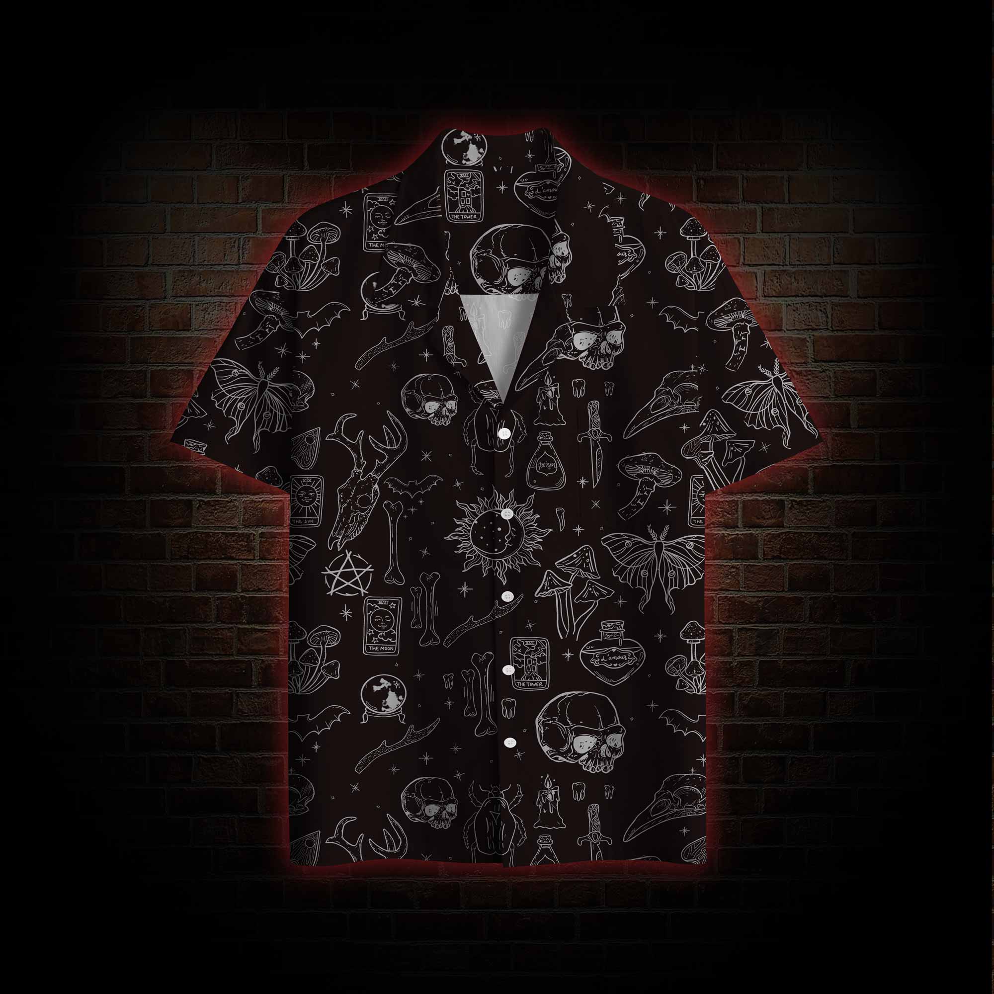 Mystical Symbols and Skulls Hawaiian Shirt