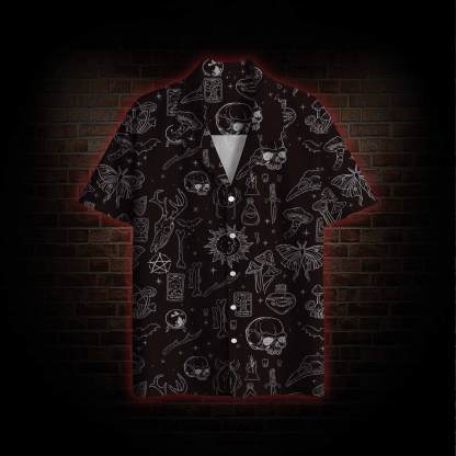 Mystical Symbols and Skulls Hawaiian Shirt