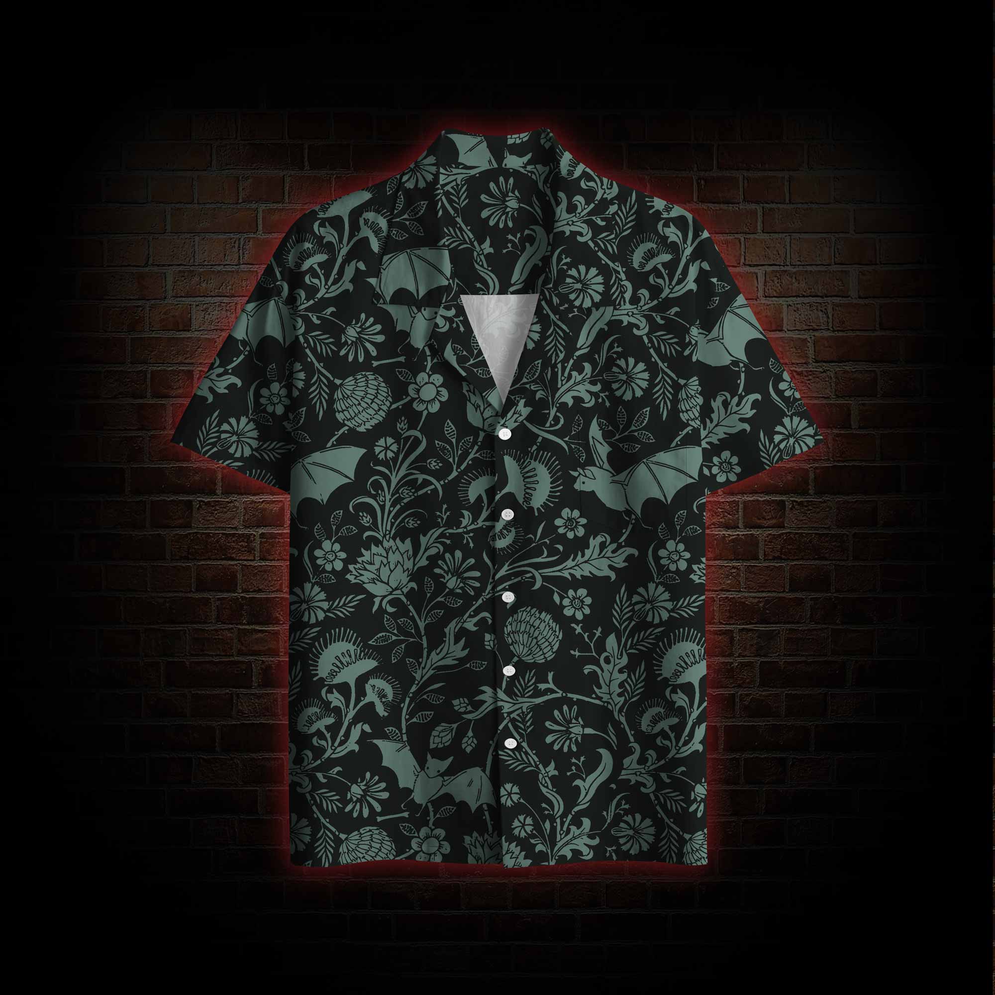 Bats and Flowers Hawaiian Shirt
