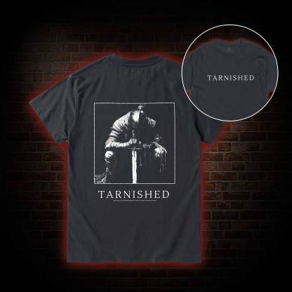 Dark Knight With Sword Back Print T-Shirt