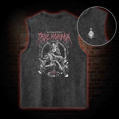 True Horror Back Print Washed Tank Top