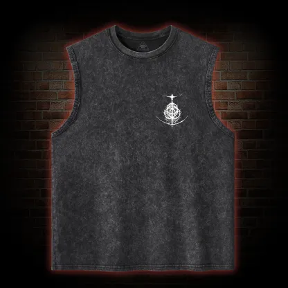 Curse You Bayle! Back Print Washed Tank Top