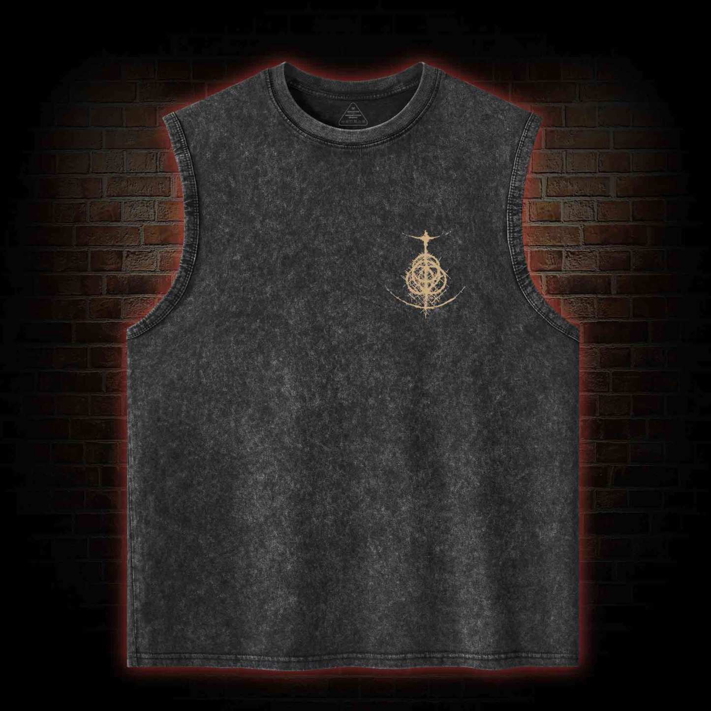 Not Rot Back Print Washed Tank Top