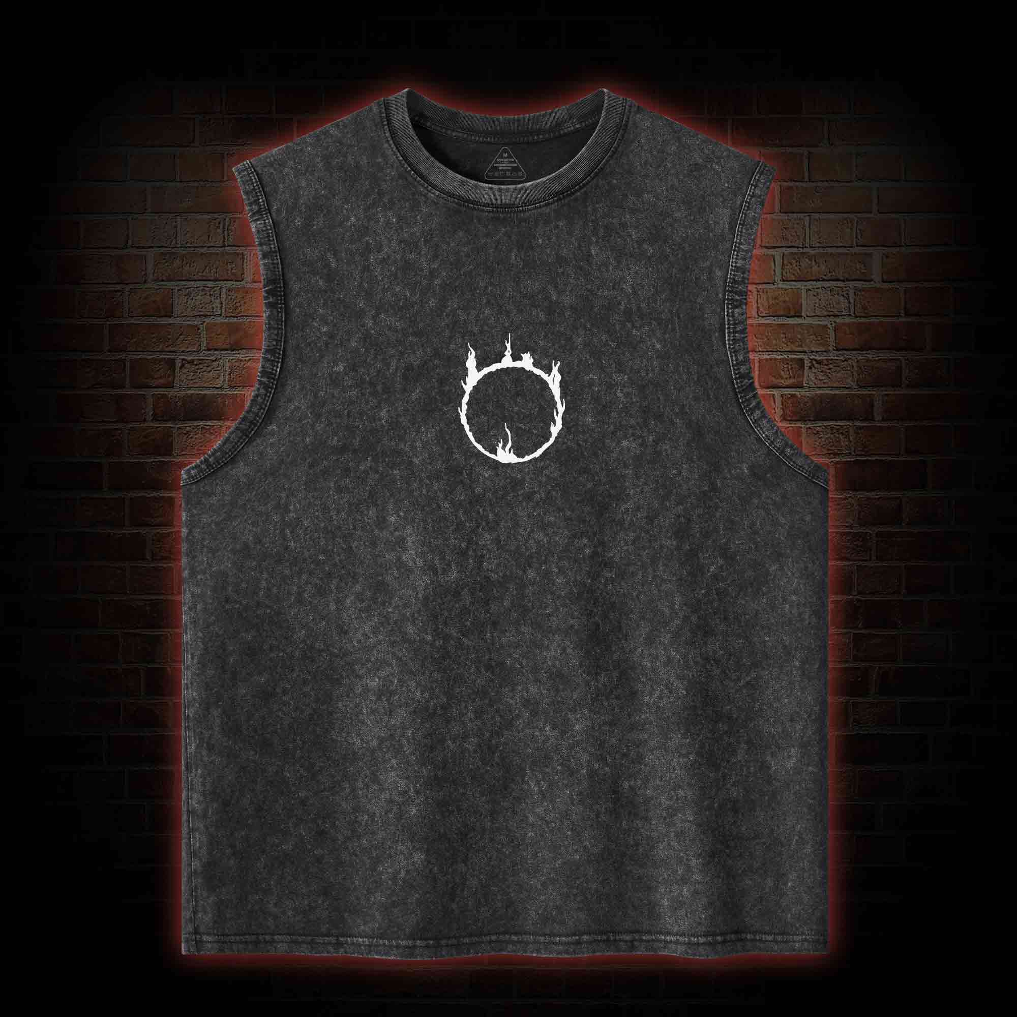 King of the Storm Back Print Washed Tank Top