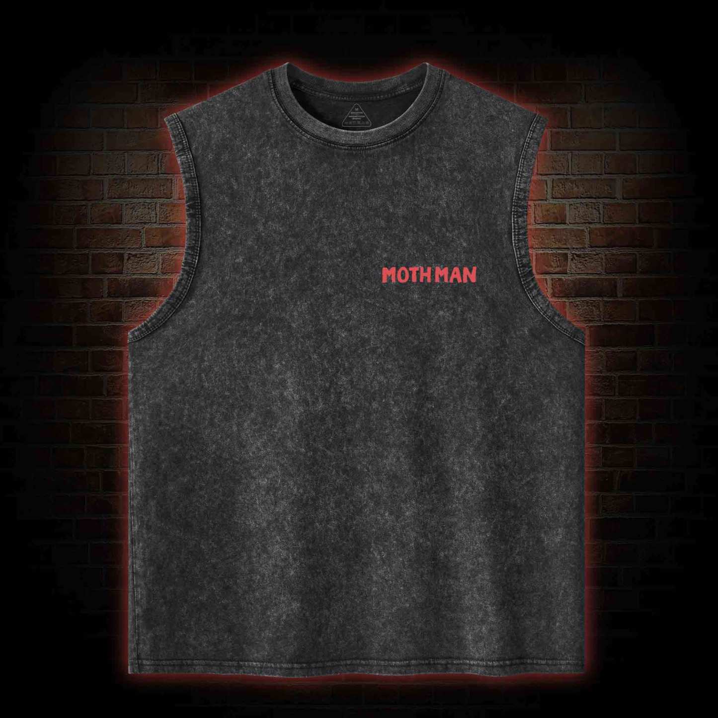 Cryptid Mothman Back Print Washed Tank Top