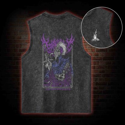 Into the Abyss Back Print Washed Tank Top