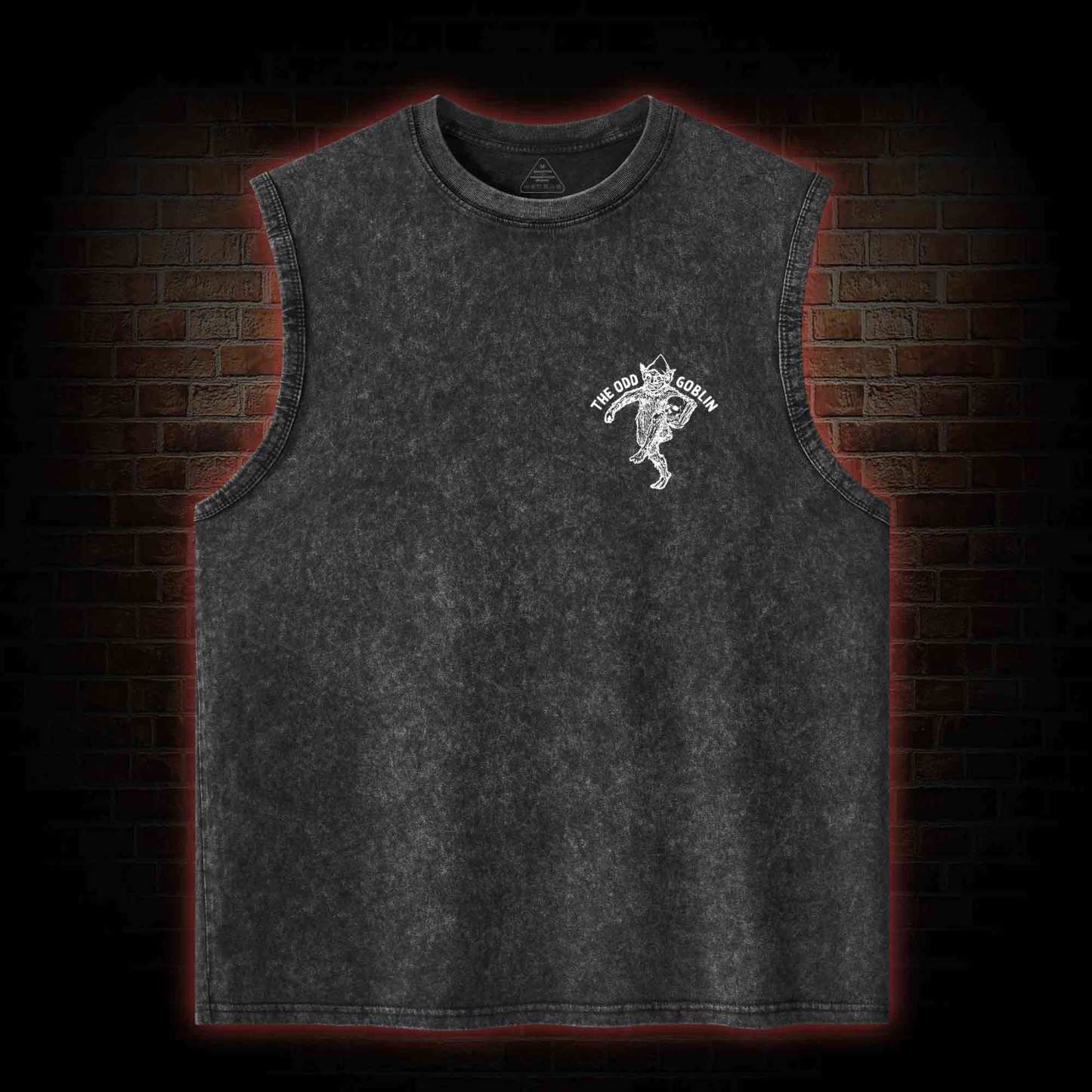 The Odd Goblin Back Print Washed Tank Top