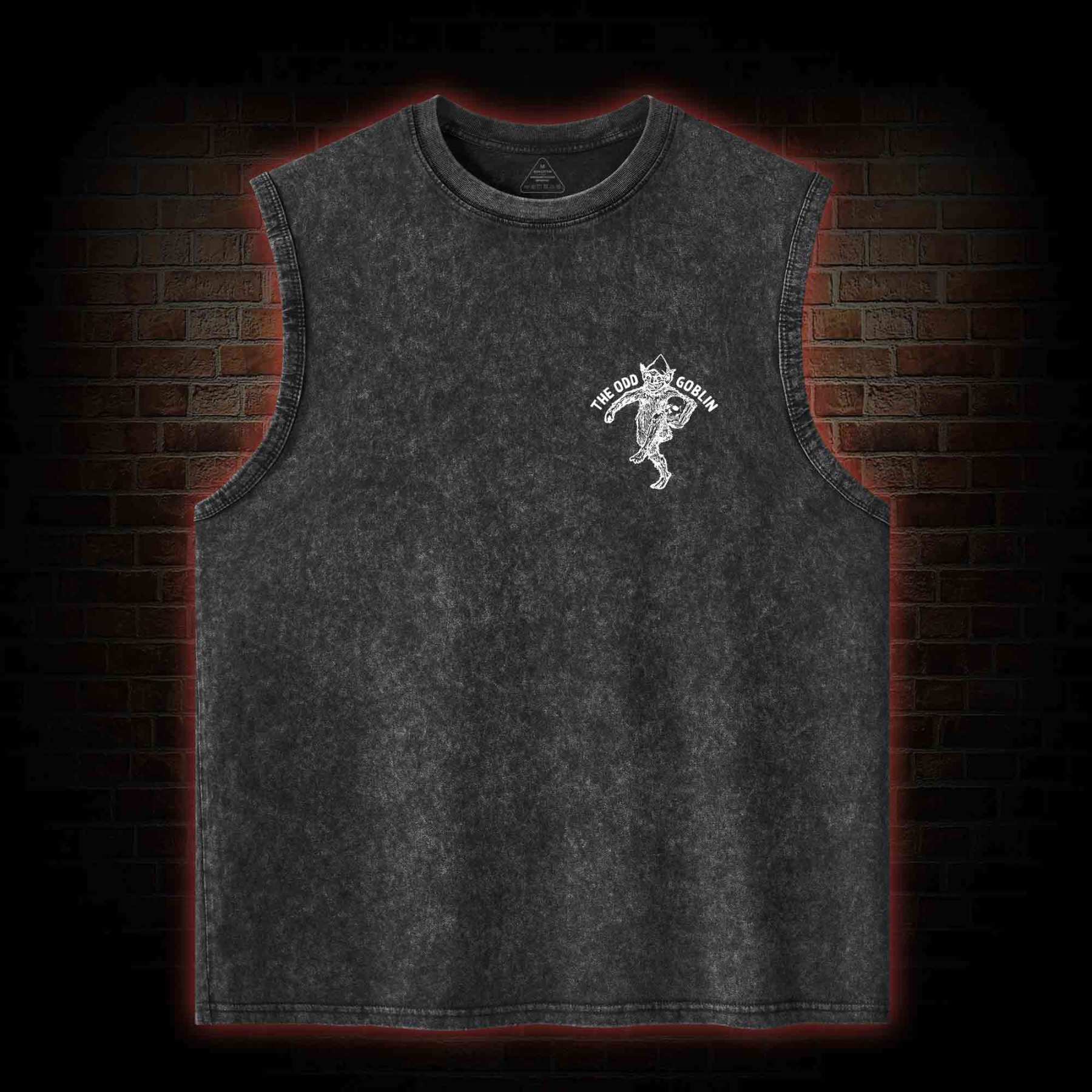 The Odd Goblin Back Print Washed Tank Top