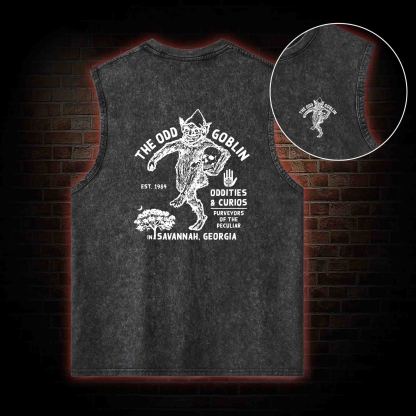 The Odd Goblin Back Print Washed Tank Top