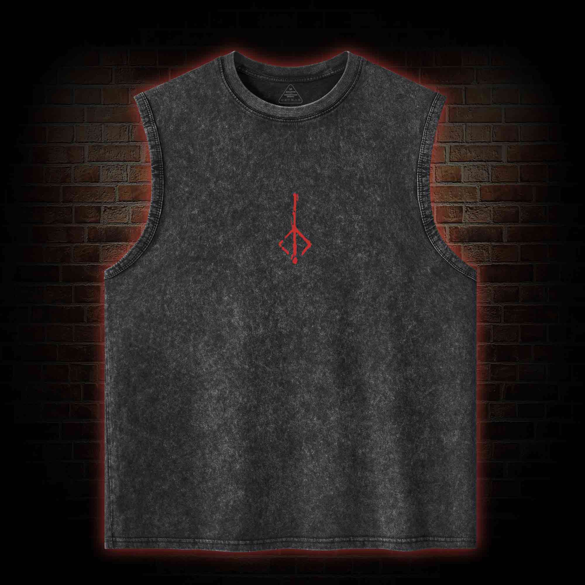 Gehrman Joins The Hunt Back Print Washed Tank Top