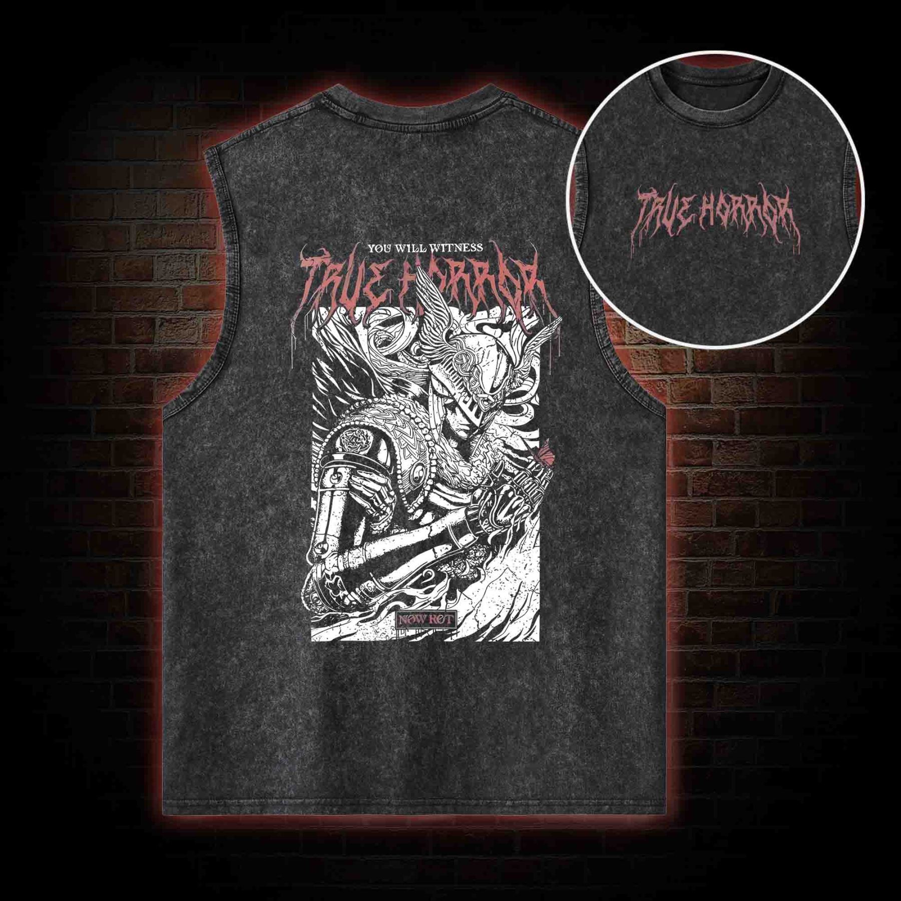 You Will Witness True Horror Back Print Washed Tank Top
