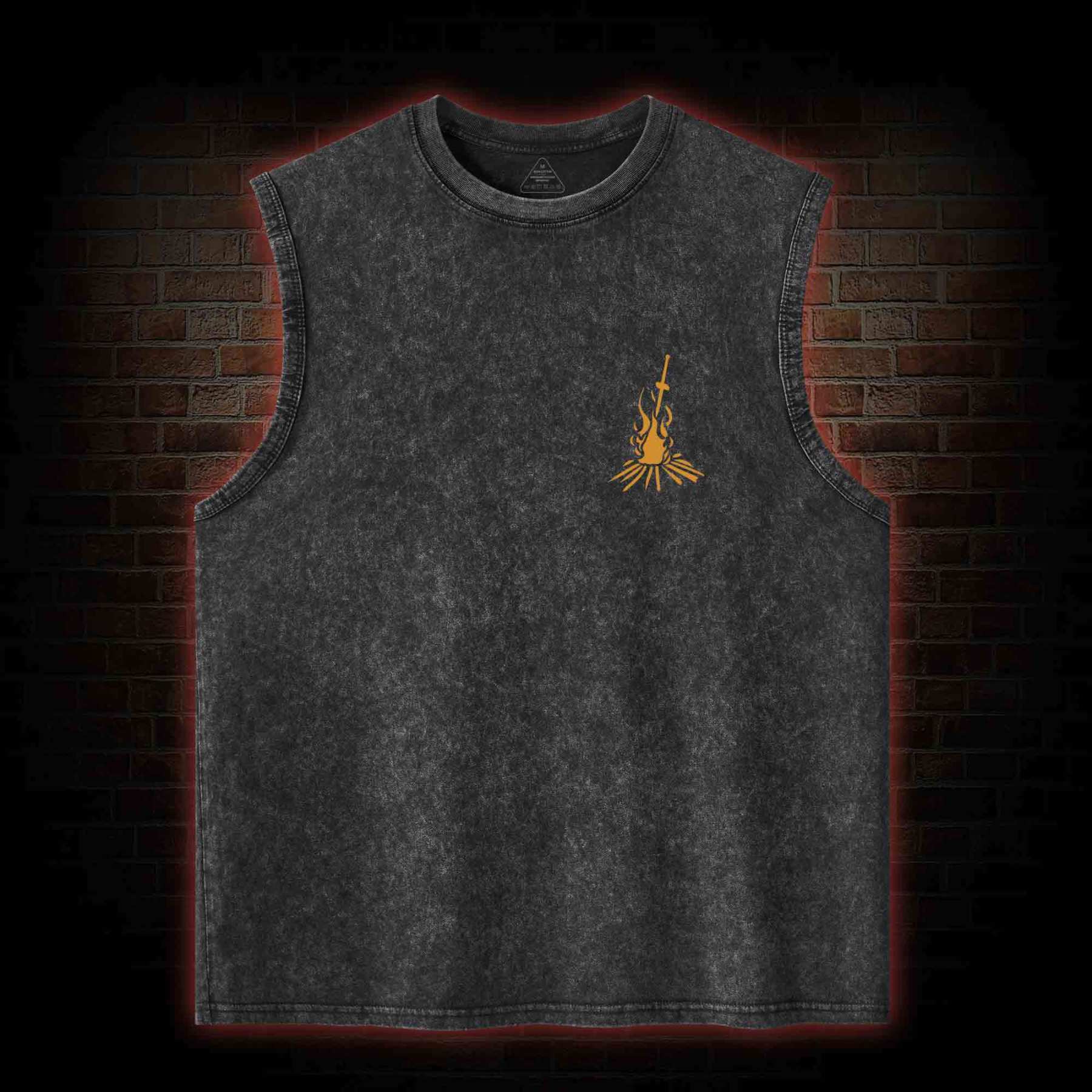 Praise the Sun Back Print Washed Tank Top