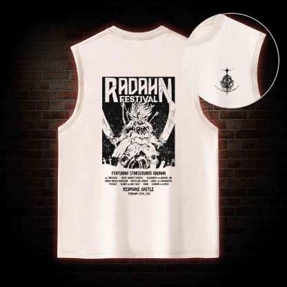 Battle Festival Back Print Washed Tank Top