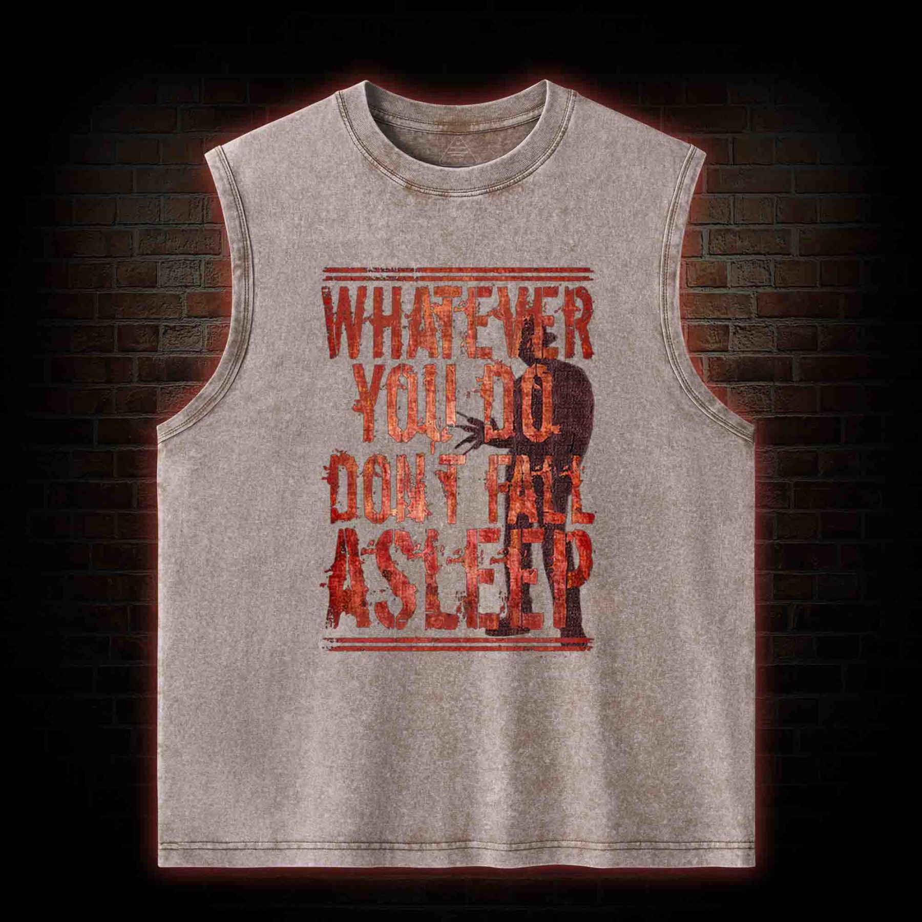 Whatever You Do Don't Fall Asleep Washed Tank Top