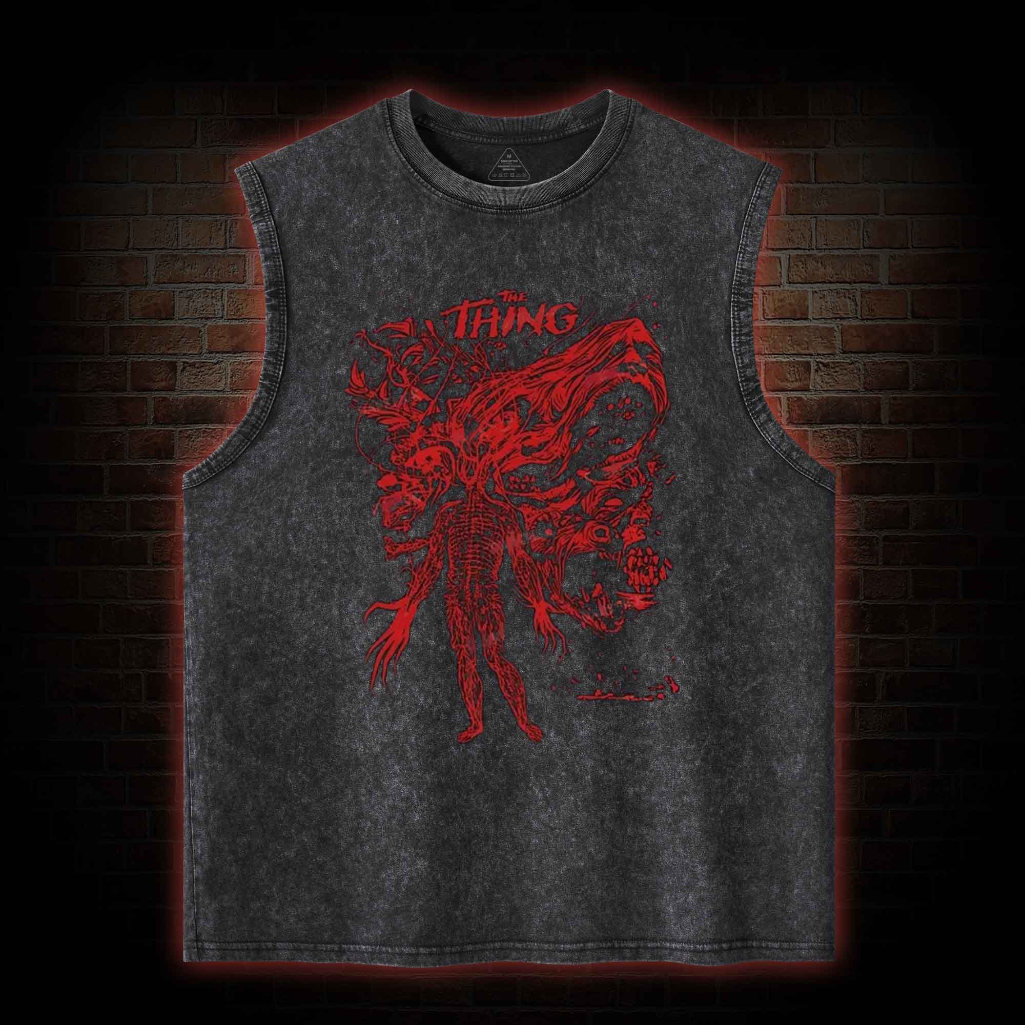 Retro The Thing Horror Washed Tank Top