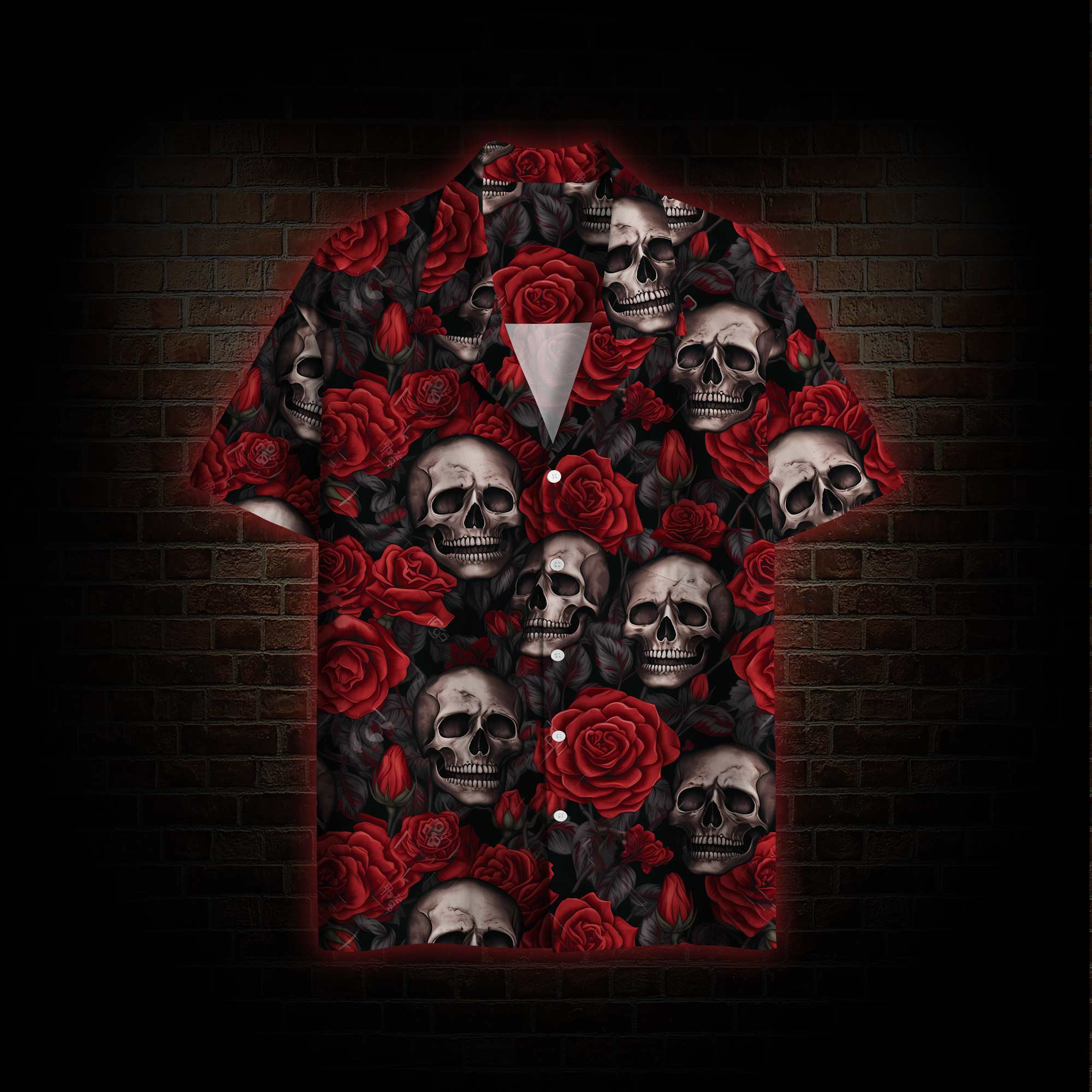 Skull and Roses Hawaiian Shirt