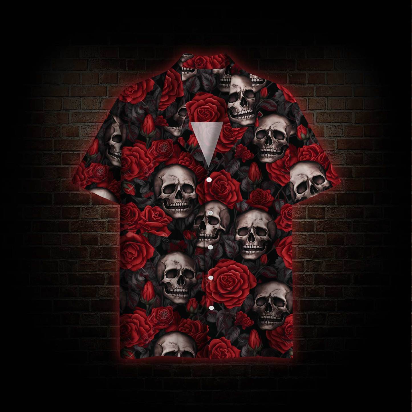 Skull and Roses Hawaiian Shirt