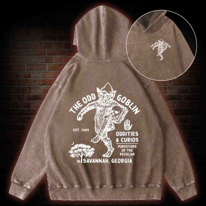 The Odd Goblin back print washed hoodie