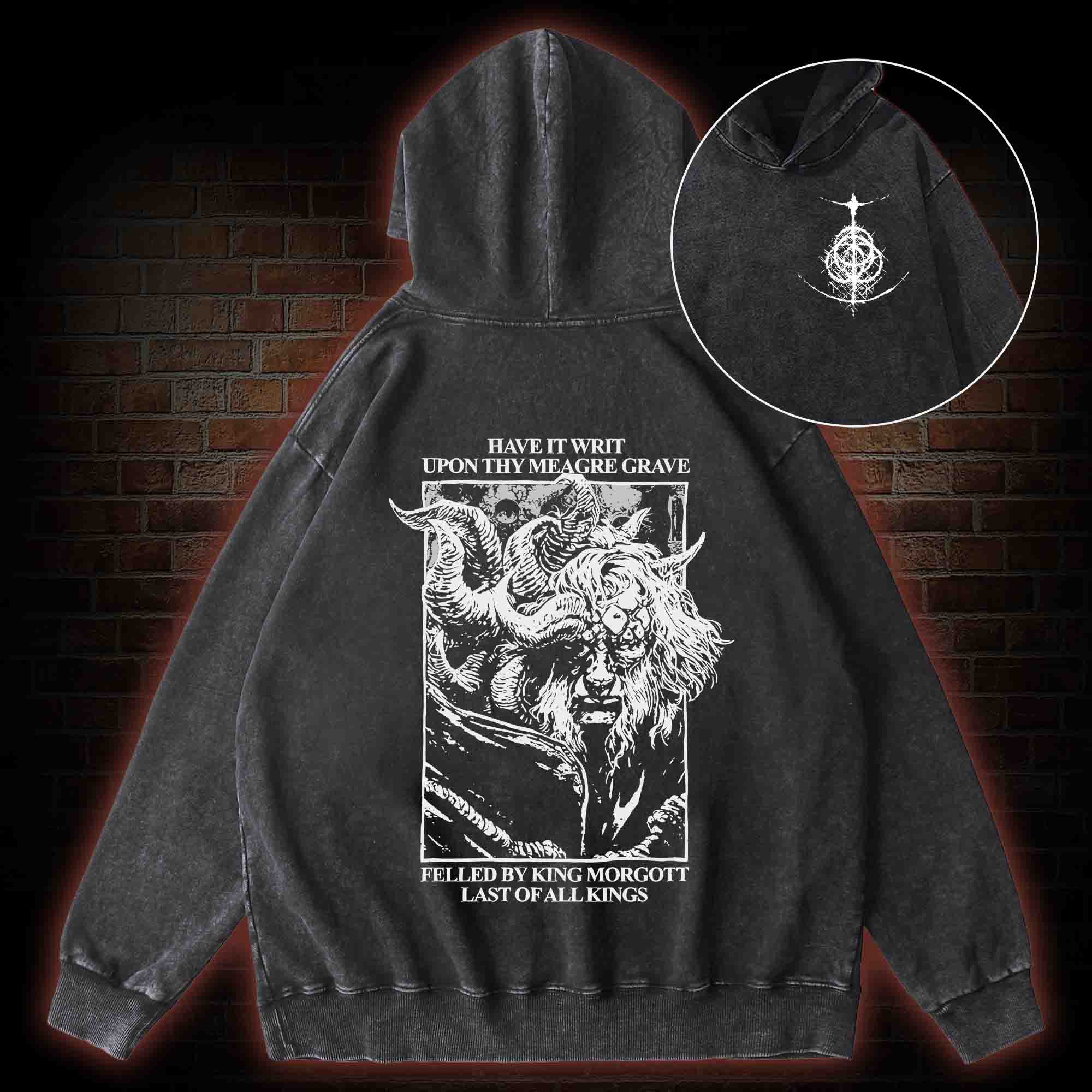 Wilful Traitors All Back Print Washed Hoodie