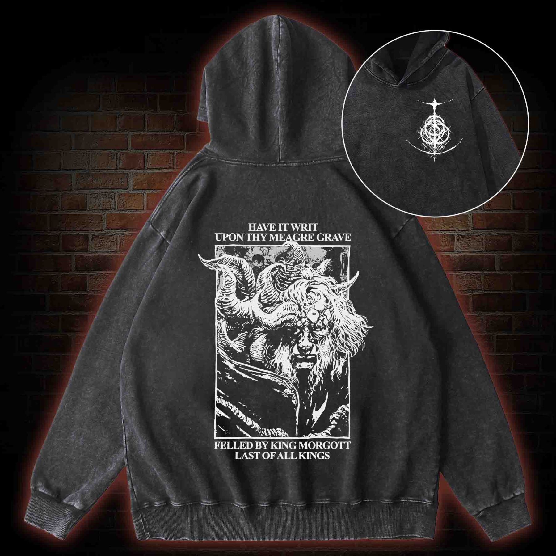 Wilful Traitors All Back Print Washed Hoodie