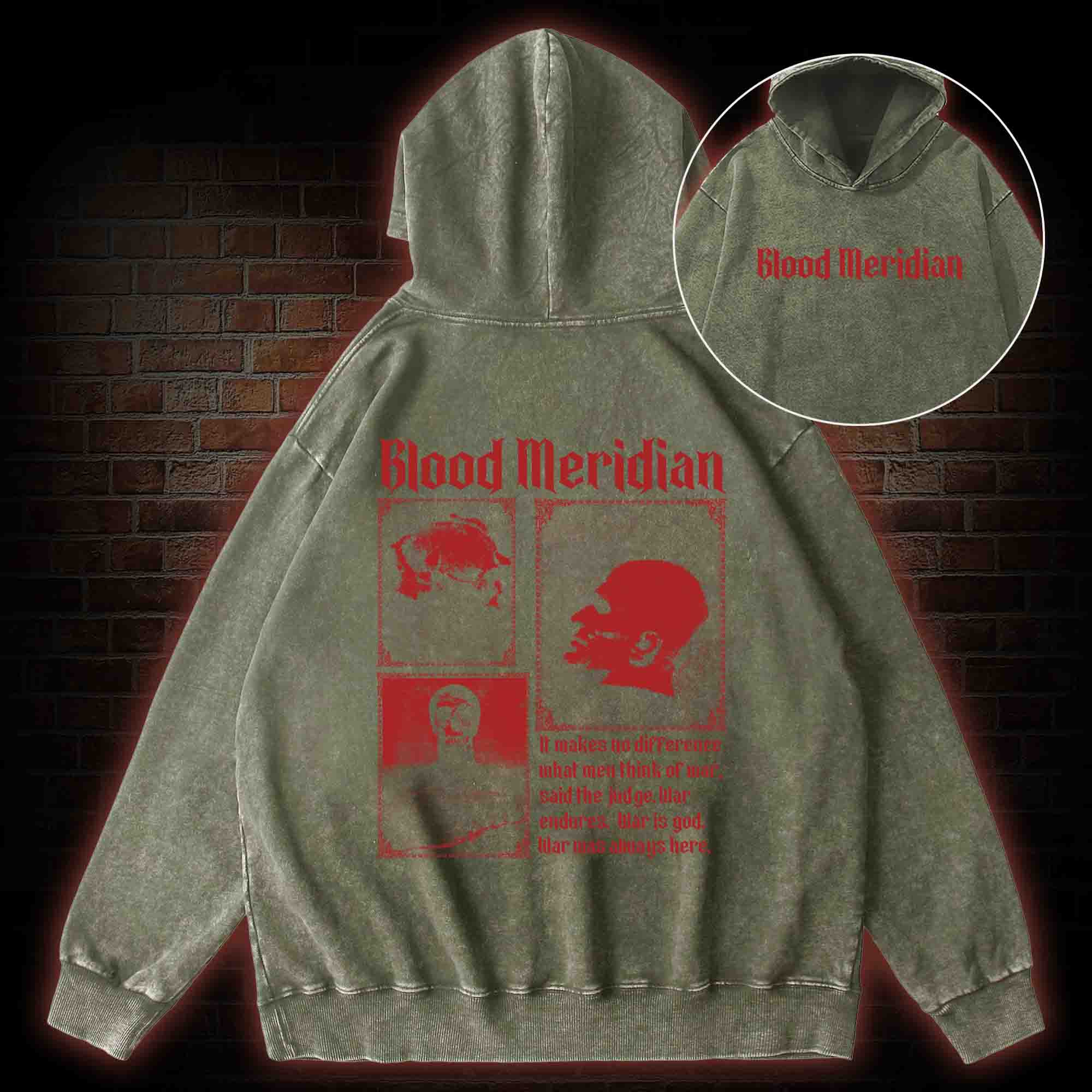 Blood Meridian Vintage Back Print Washed Hoodie