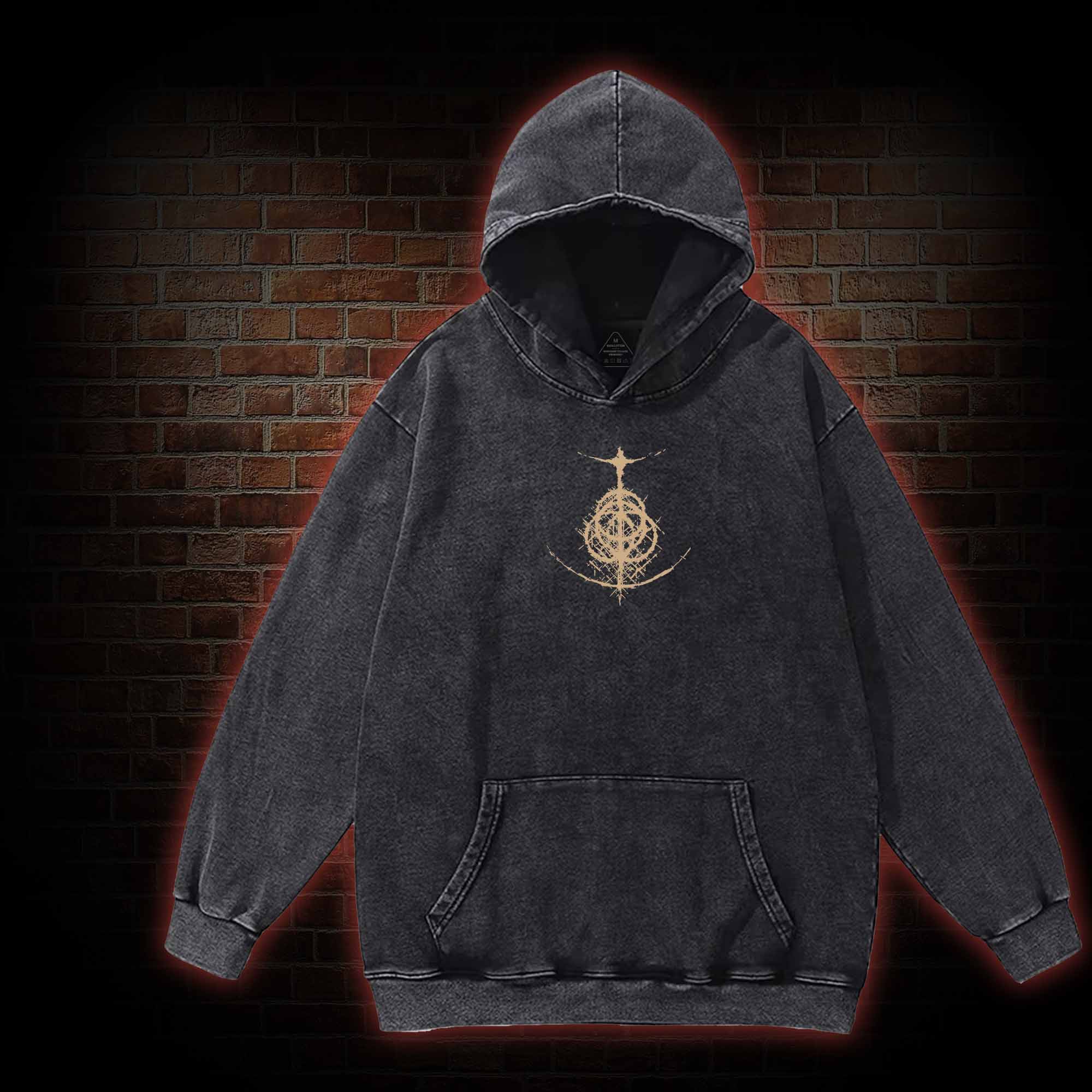 Not Row Back Print Back Print Washed Hoodie