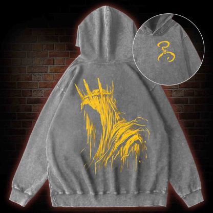 The King in Yellow Cthulhu Back Print Washed Hoodie