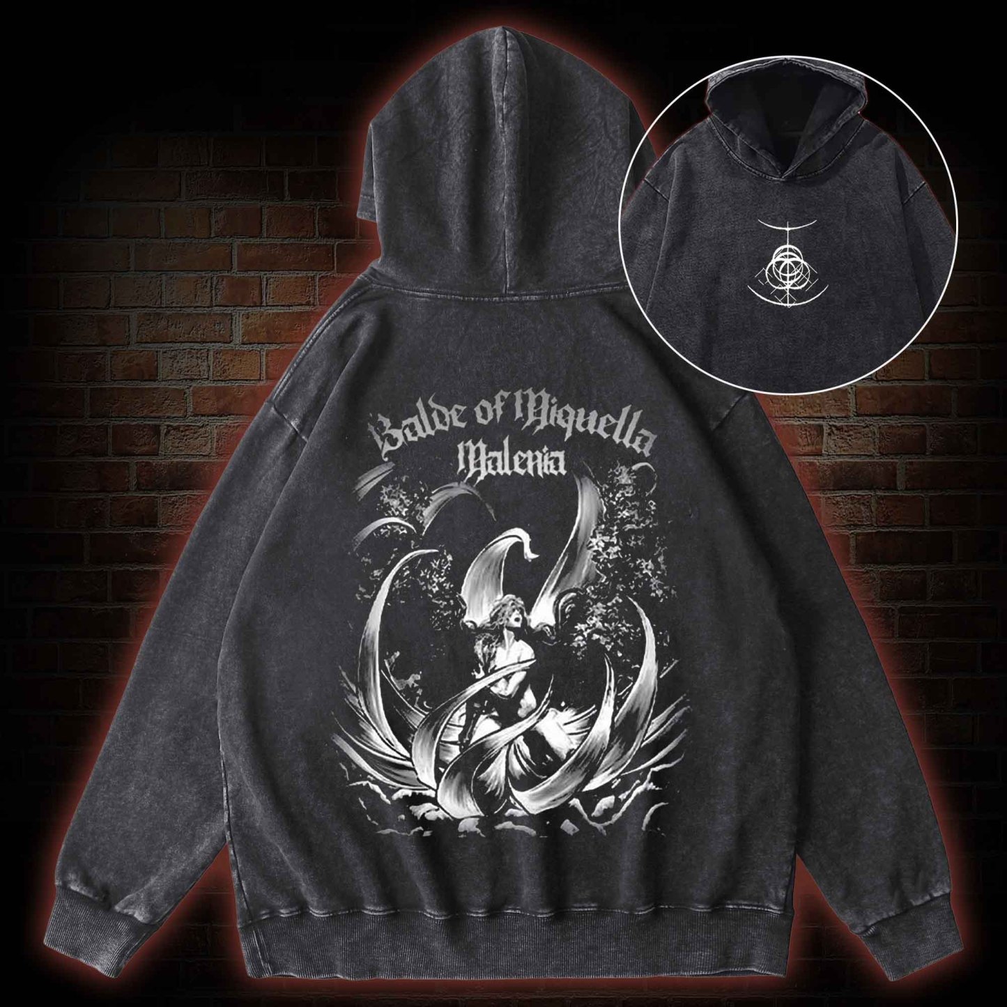 I Dreamt for So Long Back Print Washed Hoodie