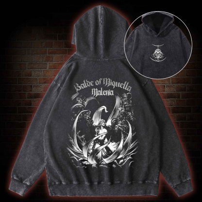 I Dreamt for So Long Back Print Washed Hoodie