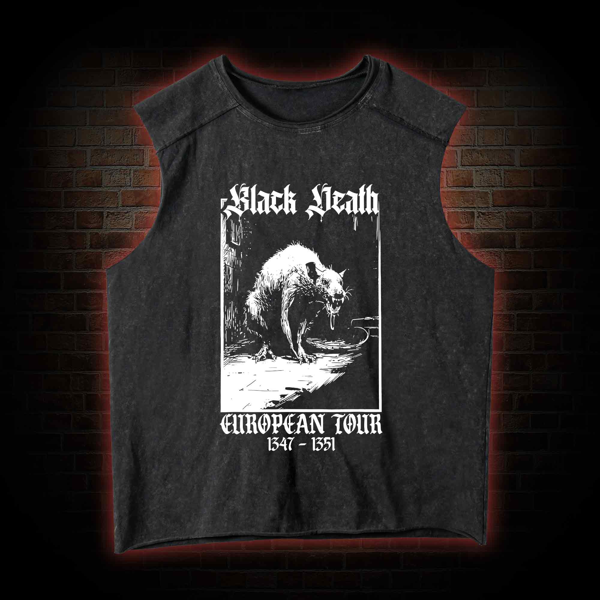 Black Death European Tour 1347-1351 Vintage Washed Tank Top