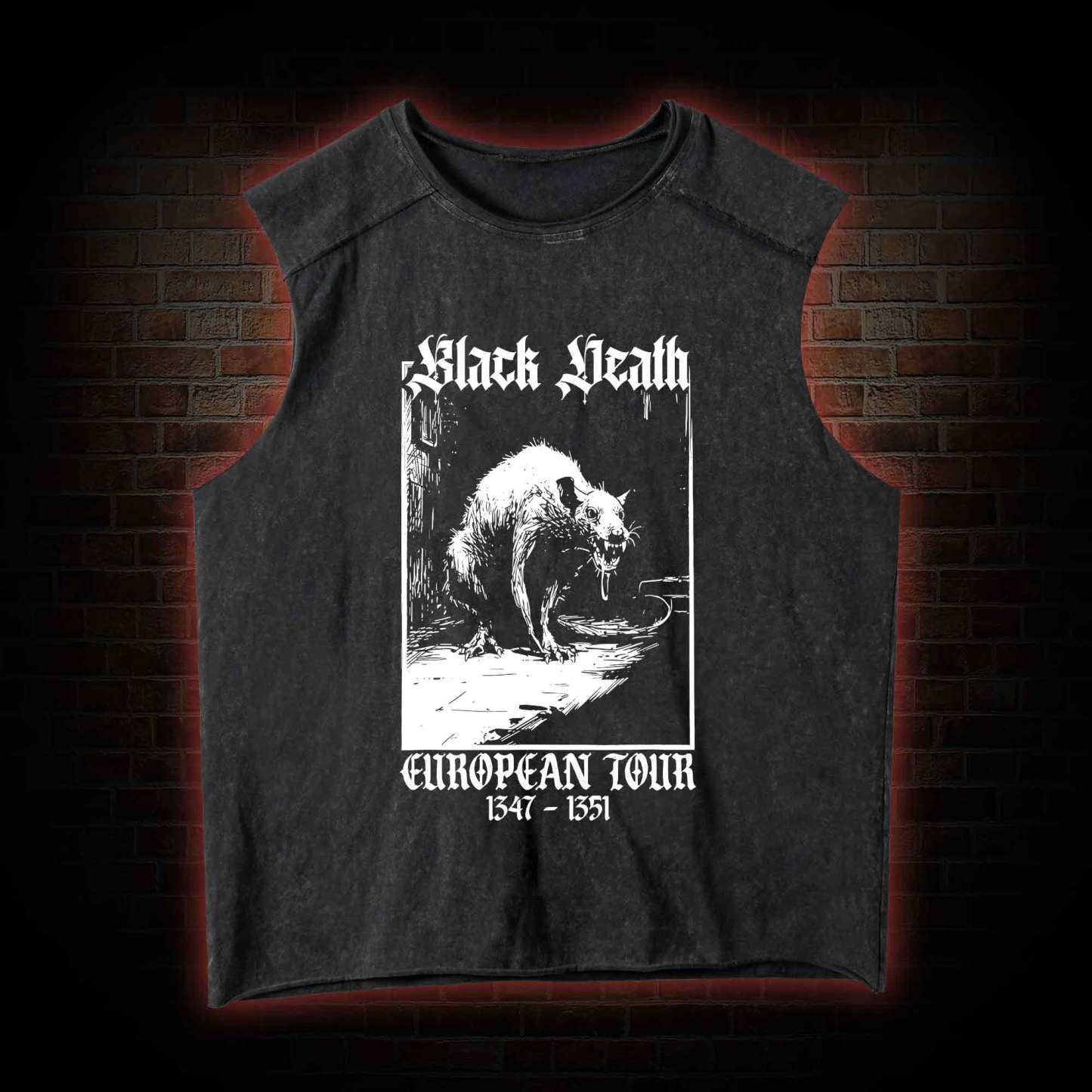 Black Death European Tour 1347-1351 Vintage Washed Tank Top
