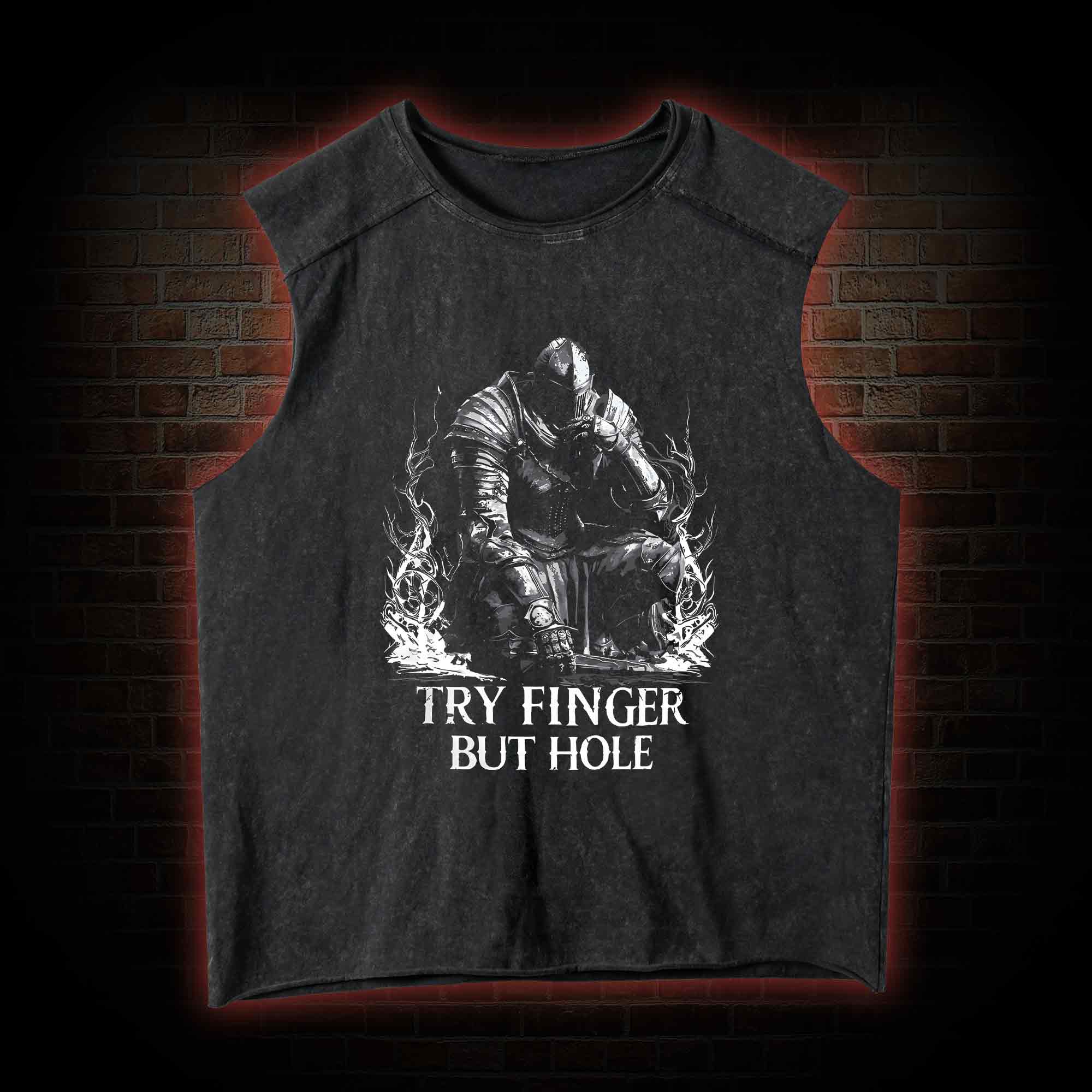 Try Finger but Hole Vintage Washed Tank Top