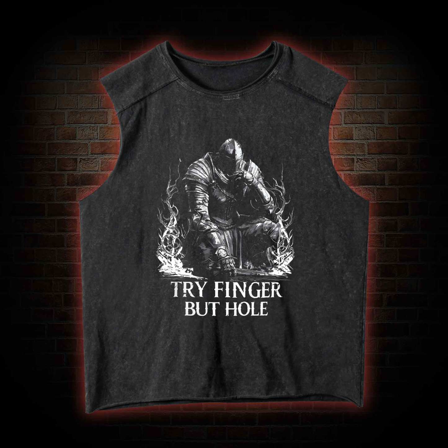 Try Finger but Hole Vintage Washed Tank Top
