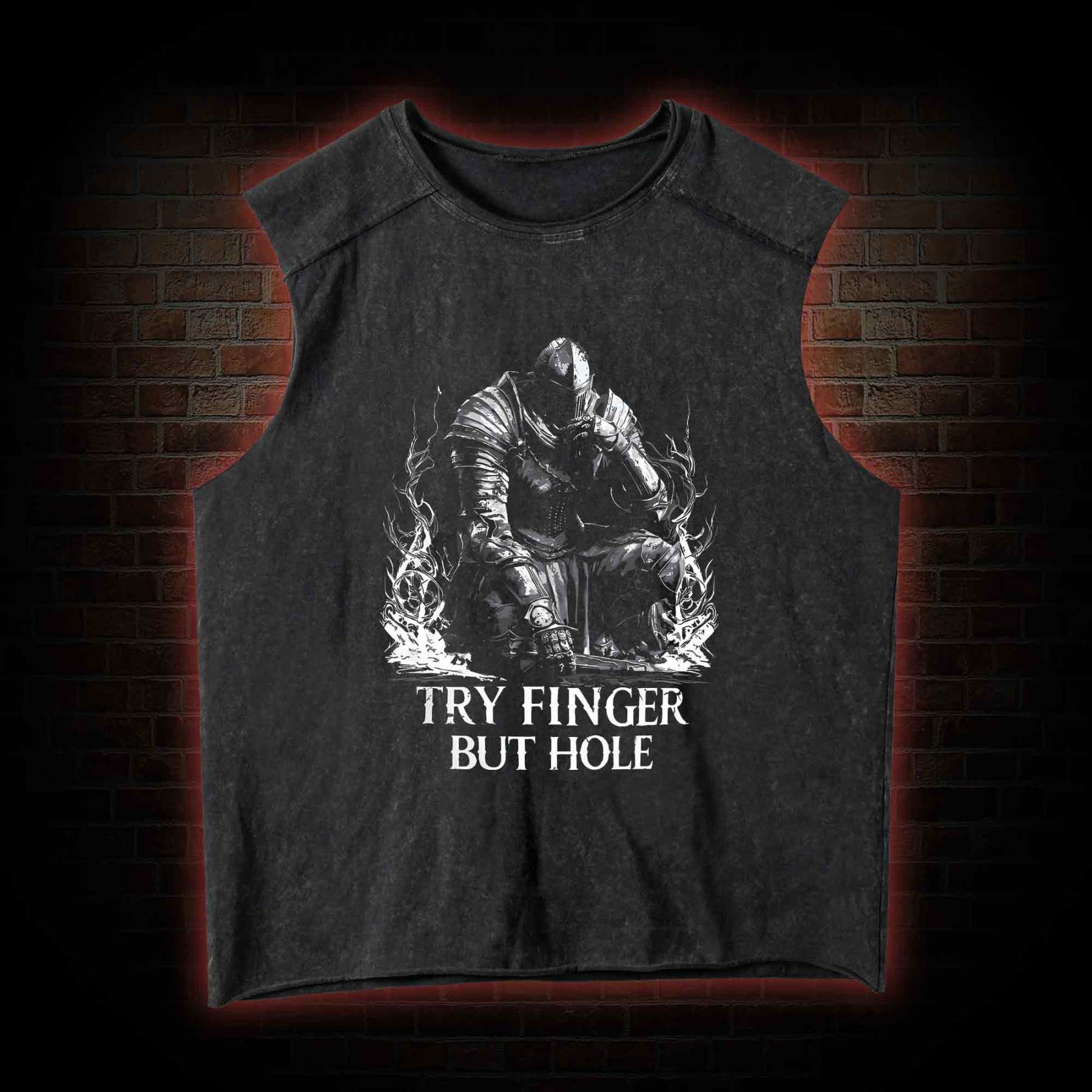 Try Finger but Hole Vintage Washed Tank Top